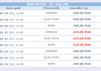 Promocja na bilety autokarowe do St. Gallen